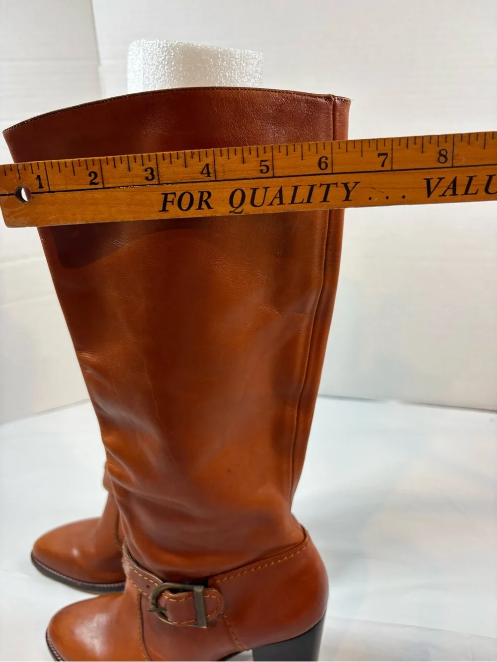 Vintage Robert Clergerie | Paris | 9.5B| Cognac Leather Knee High Boots| Buckle